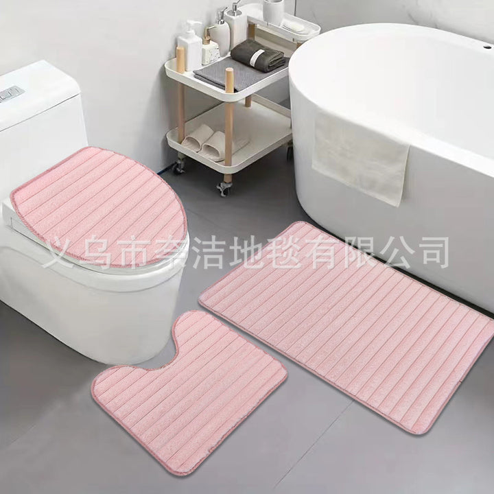 Soft Plush Toilet and Bath Mat Set Kalsten