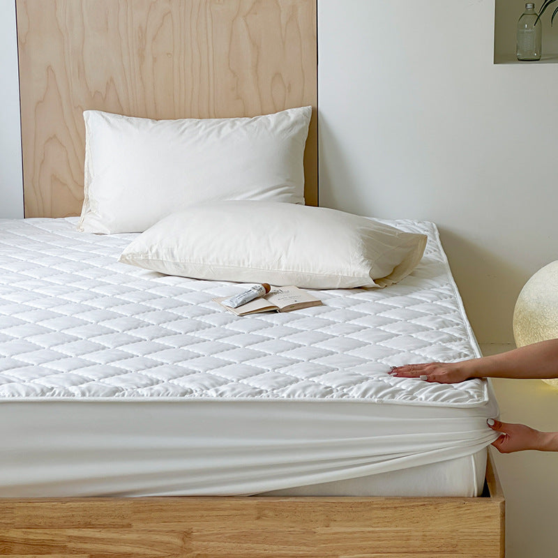 Quilted mattress topper with all-around elastic and breathable microfiber