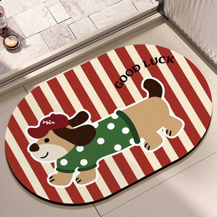 Playful Cartoon-Themed Bath Mat Kalsten