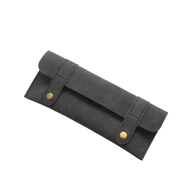 Stylish Leather Pen Roll Organizer