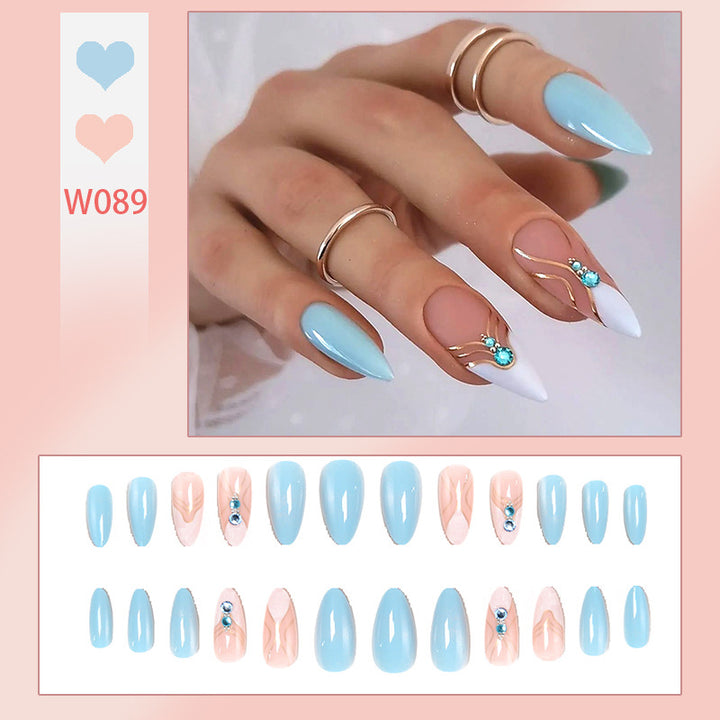 Elegant artificial nails in a modern design with glitter accents Kalsten