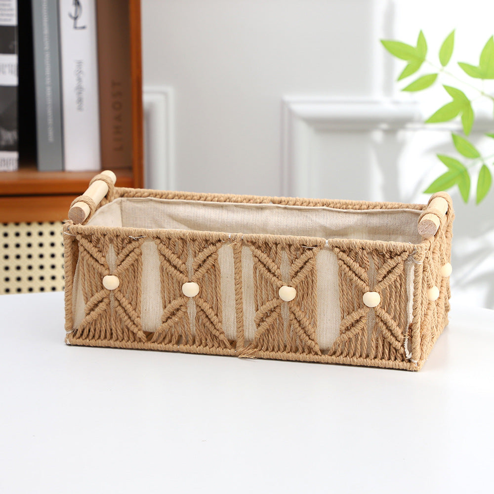 Decorative Macrame Storage Basket Kalsten