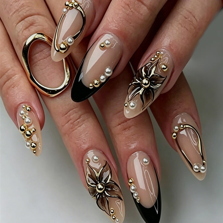 Acrylic nail set with handmade embellishments Kalsten