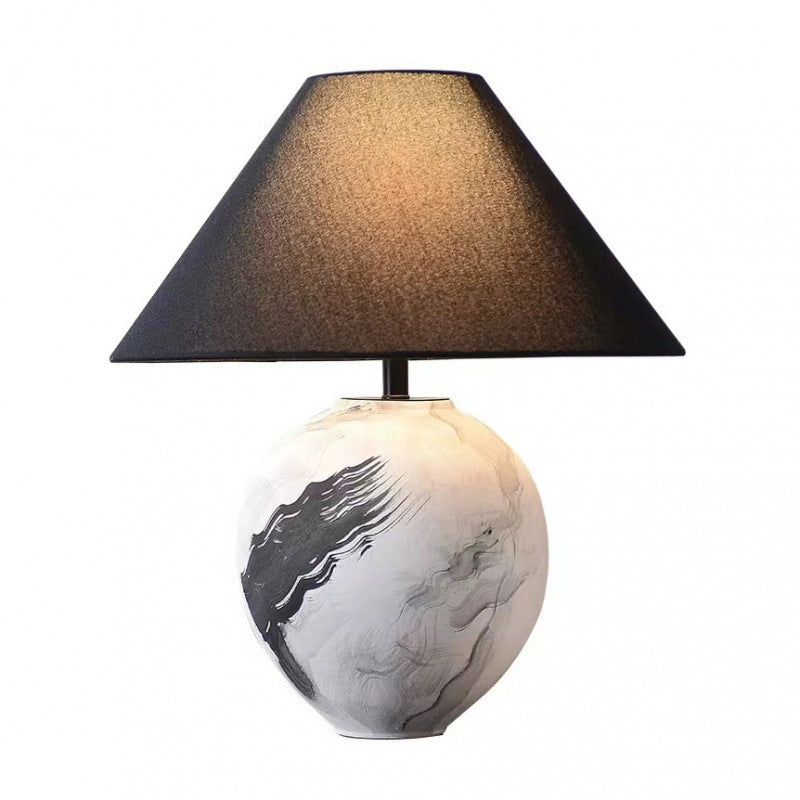 Artistic Table Lamp with Geometric Base