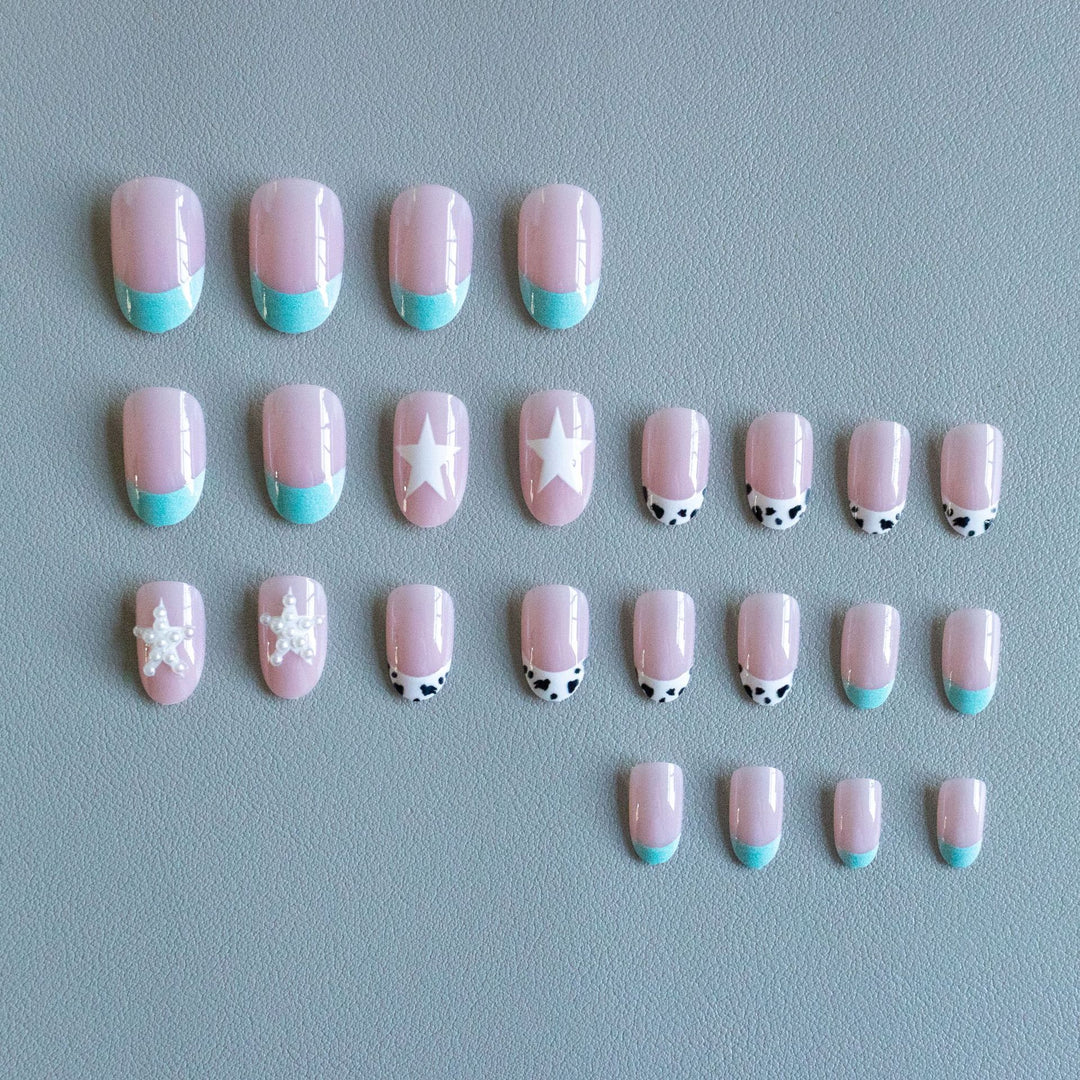 Artistic Seasonal Star-Design Nail Art