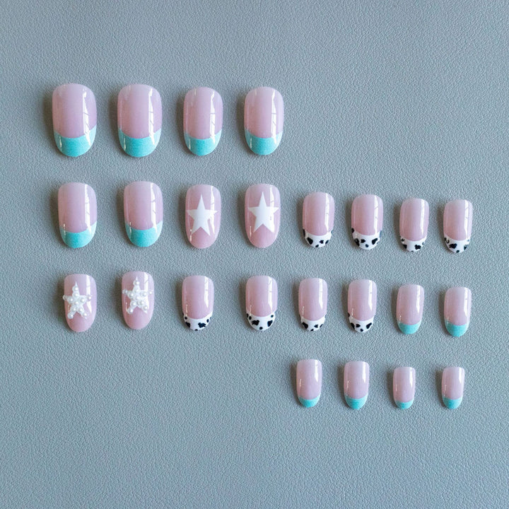 Artistic Seasonal Star-Design Nail Art