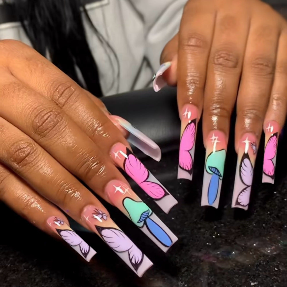 Artificial nails in elegant floral motif style Kalsten