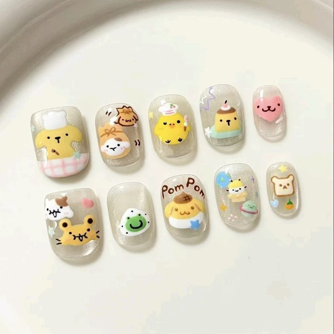 Whimsical Character Press-On Nail Art Set Kalsten