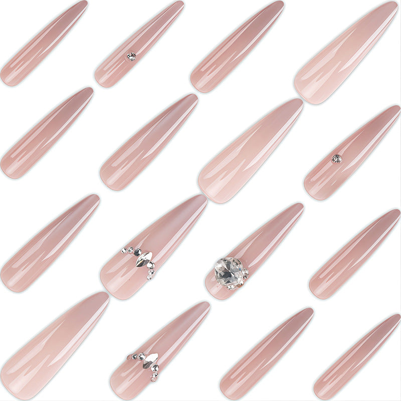 Glamorous Rhinestone-Embellished Stiletto Press-On Nails Kalsten