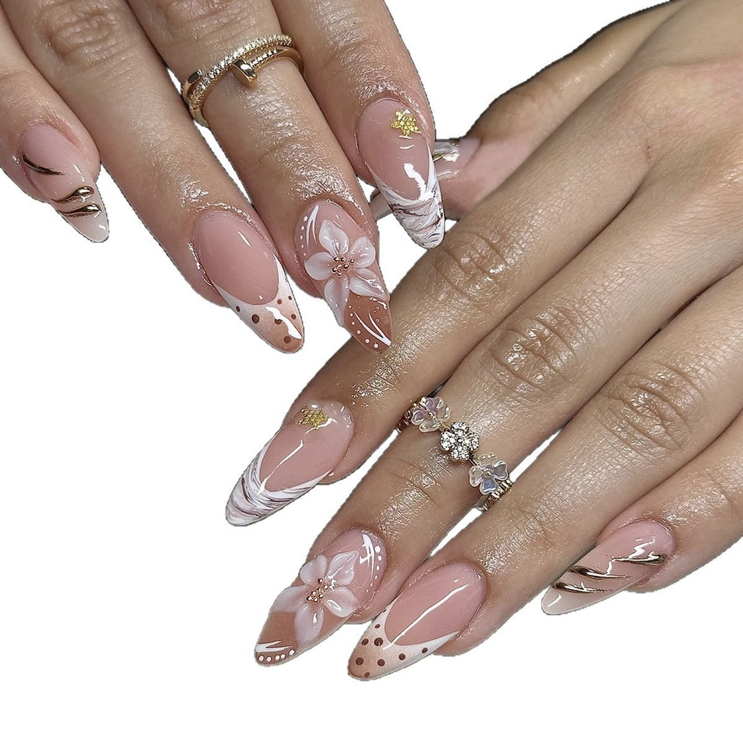 Artificial nail set with floral and elegant details Kalsten