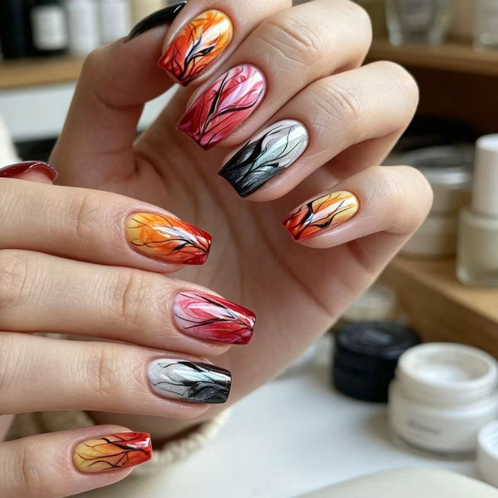 Artificial nails with autumn leaf design Kalsten