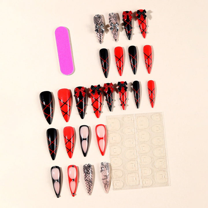 Gothic-Inspired Stiletto Nail Art Extensions Kalsten