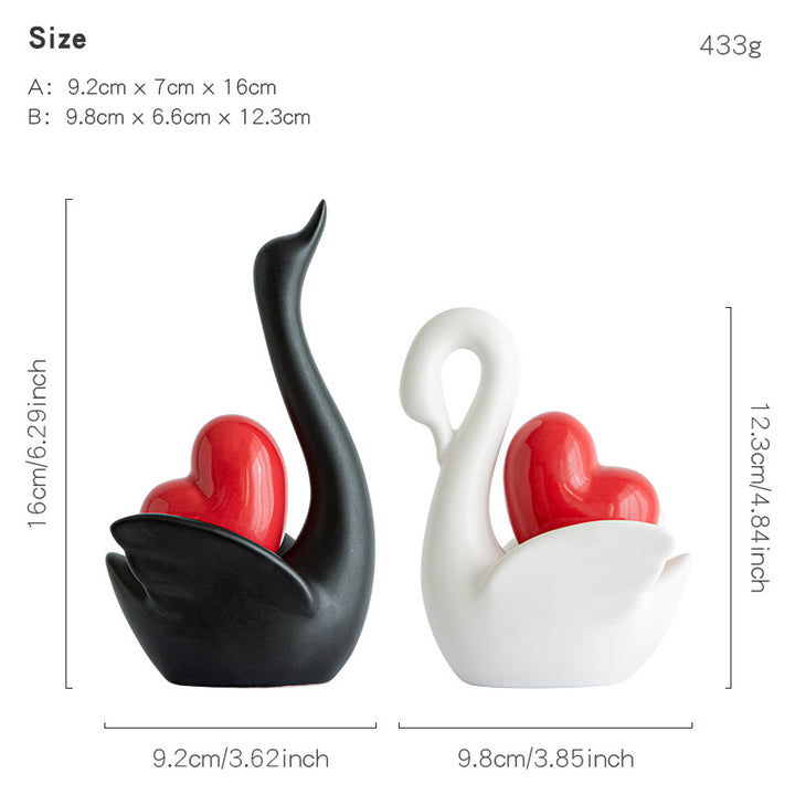 Elegant and romantic swans decorative figure Kalsten