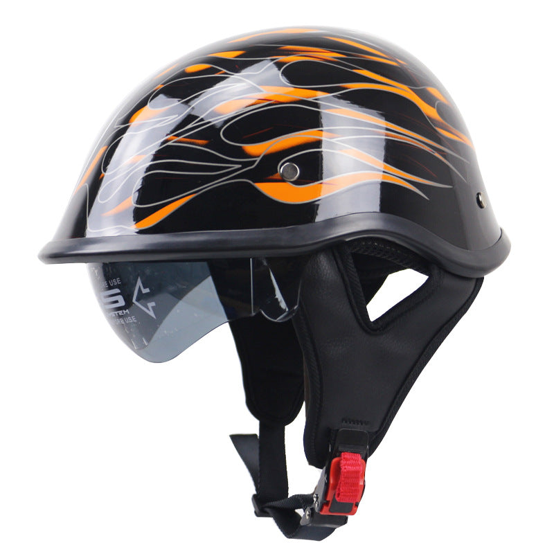 Classic Half-Shell Motorcycle Helmet with Visor Kalsten