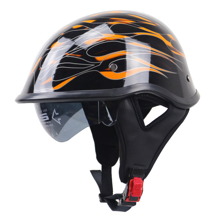 Classic Half-Shell Motorcycle Helmet with Visor Kalsten