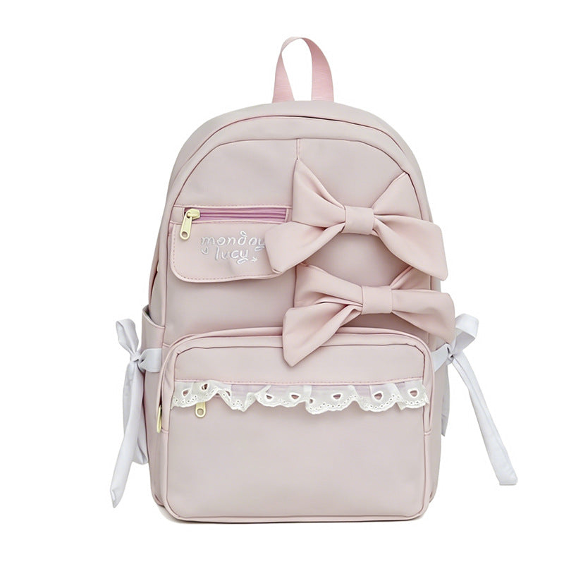 Decorative Bow-Embellished Backpack Kalsten