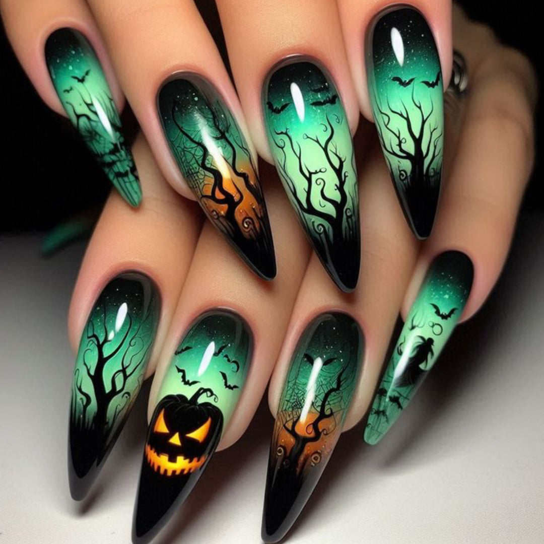 Halloween-Inspired 3D Stiletto Nail Art Extensions Kalsten