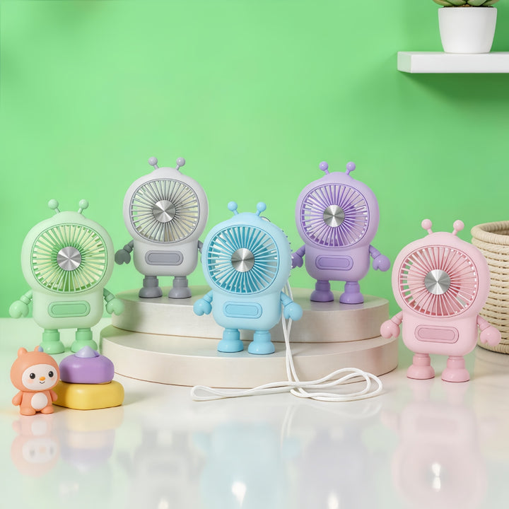 Ladies Portable Robot Fan with USB Charging Function and Flexible Design Kalsten