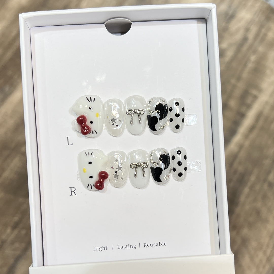 Decorative Floral Stiletto Press-On Nail Set Kalsten