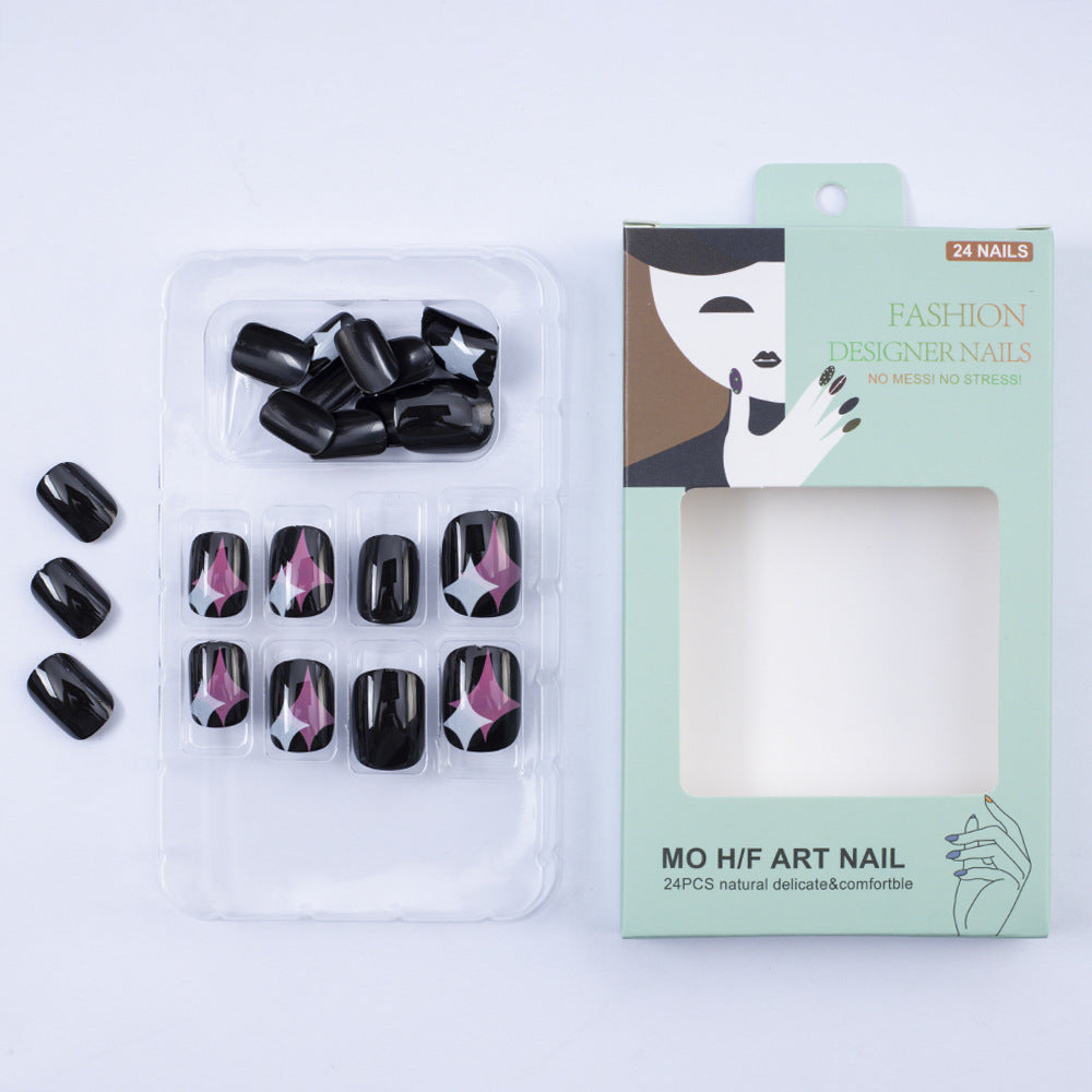 Artificial Nail Set with Modern Star Patterns Kalsten