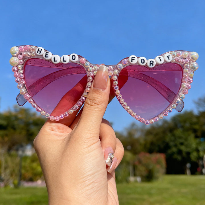 Pearl-Embellished Cat-Eye Sunglasses Kalsten