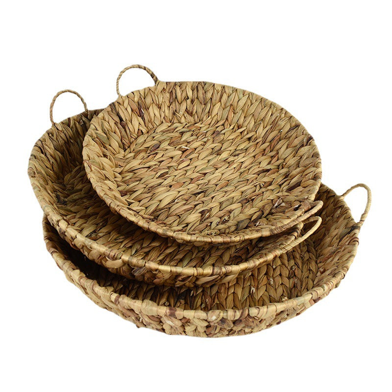 Handwoven Natural Serving Tray Set Kalsten