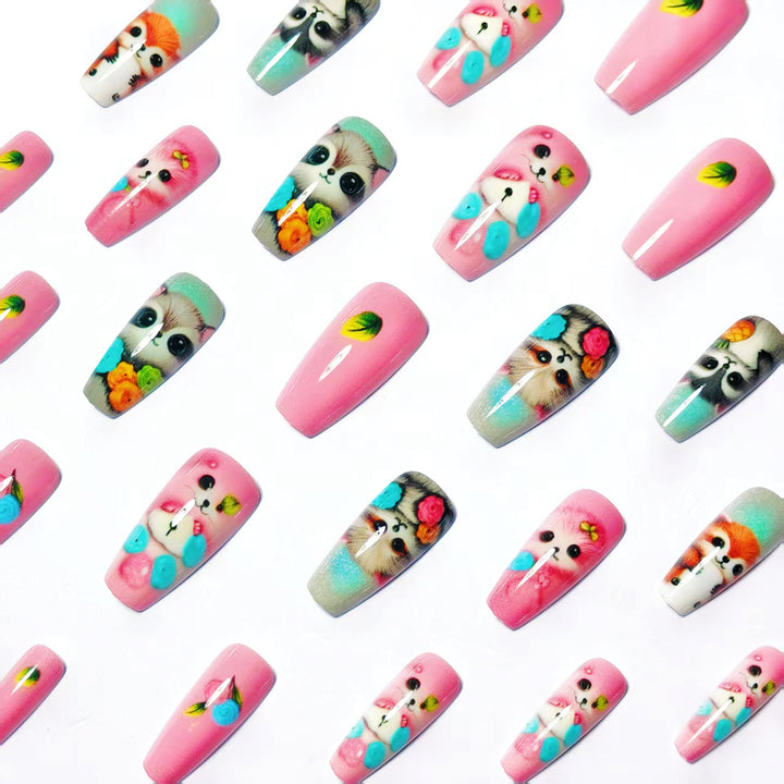 Playful 3D Animal Nail Art Kalsten