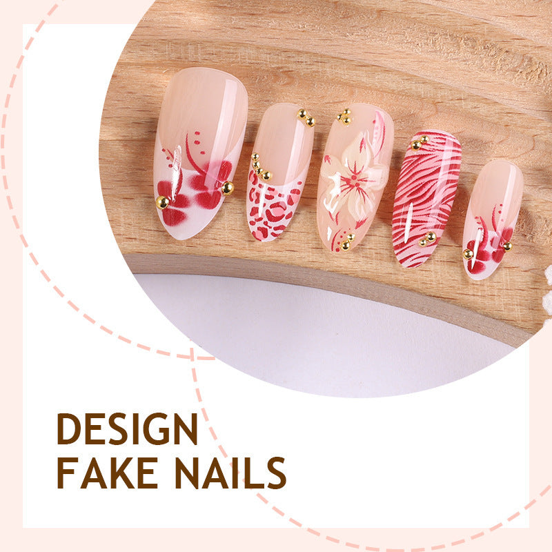 Nail Art Set with Floral Designs and Glitter Elements Kalsten