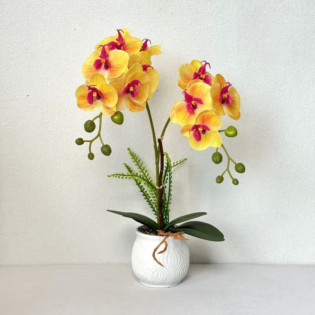 Elegant Artificial Orchid Plant Arrangement for Home Display