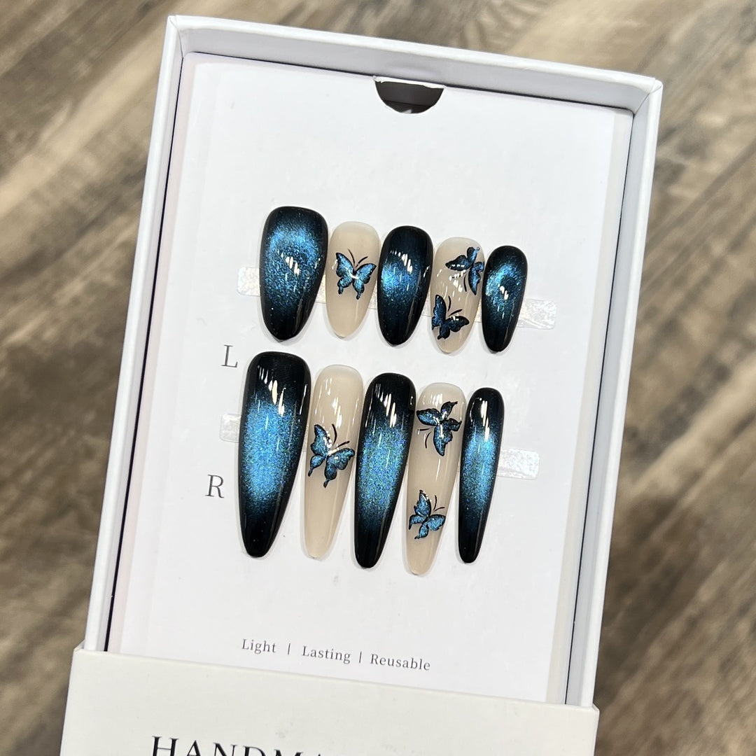 Artistic Butterfly-Accent Press-On Nail Set Kalsten