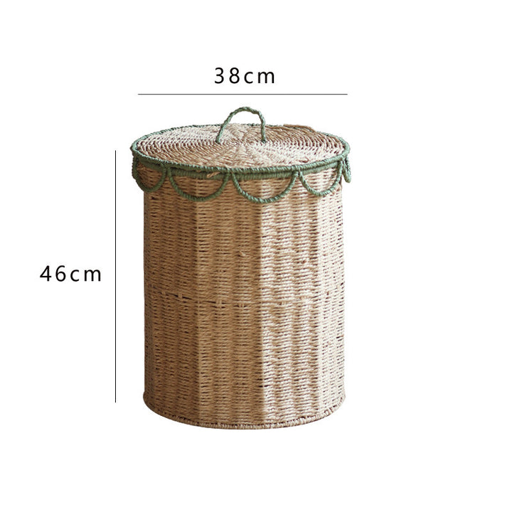 Rustic laundry basket with lid Kalsten