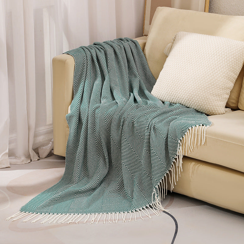 Textured Herringbone Throw Blanket