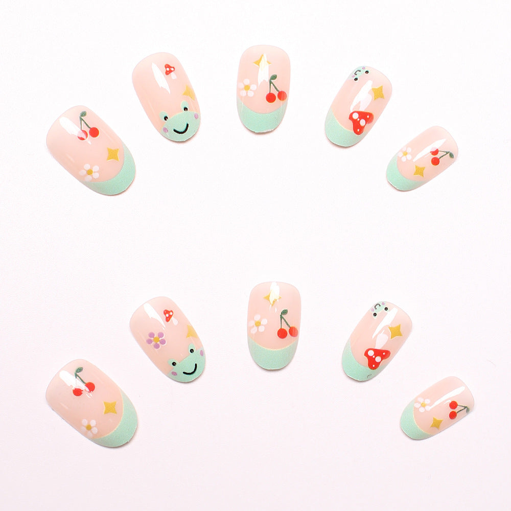 Artificial nail set with cheerful 3D designs and blooming accents Kalsten