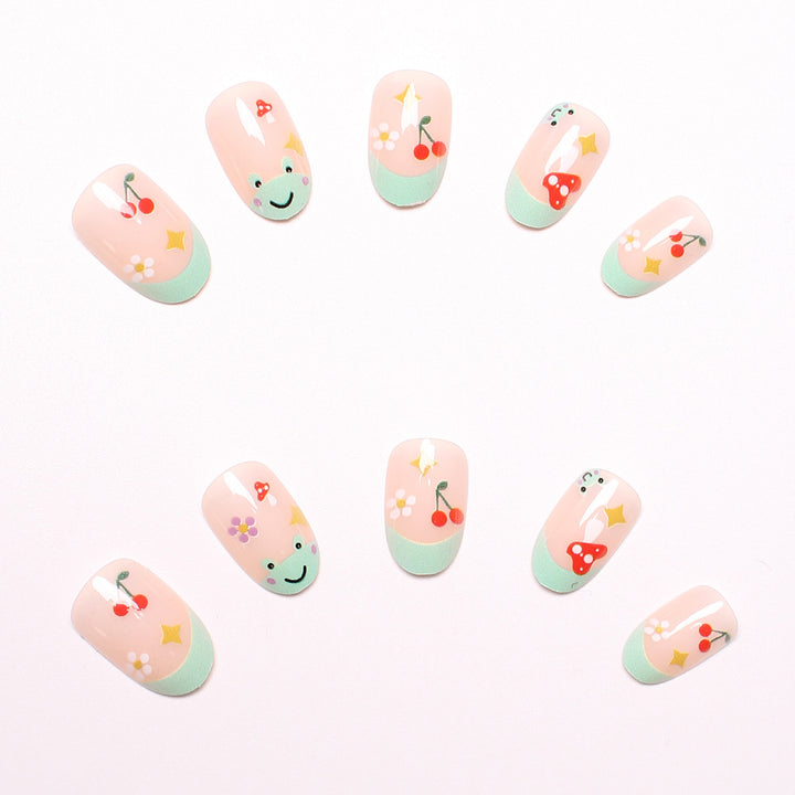 Artificial nail set with cheerful 3D designs and blooming accents Kalsten