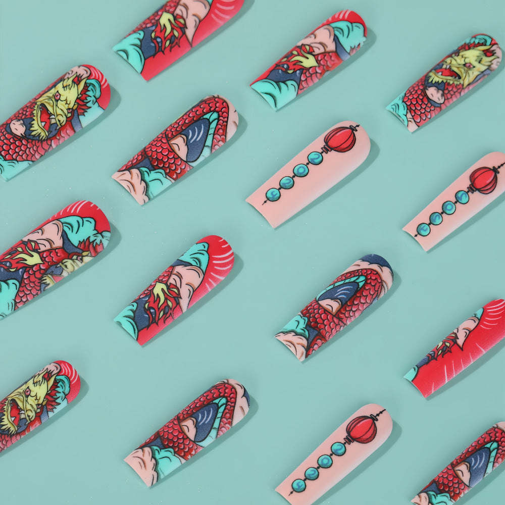 Creative artificial nails in Asian dragon design Kalsten