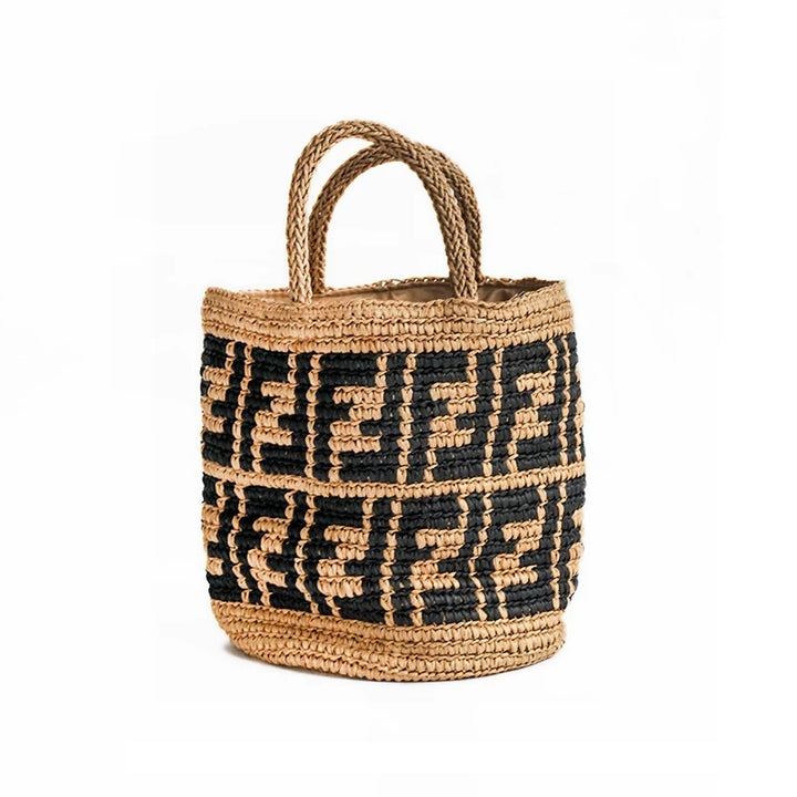 Handwoven basket bag with geometric pattern Kalsten