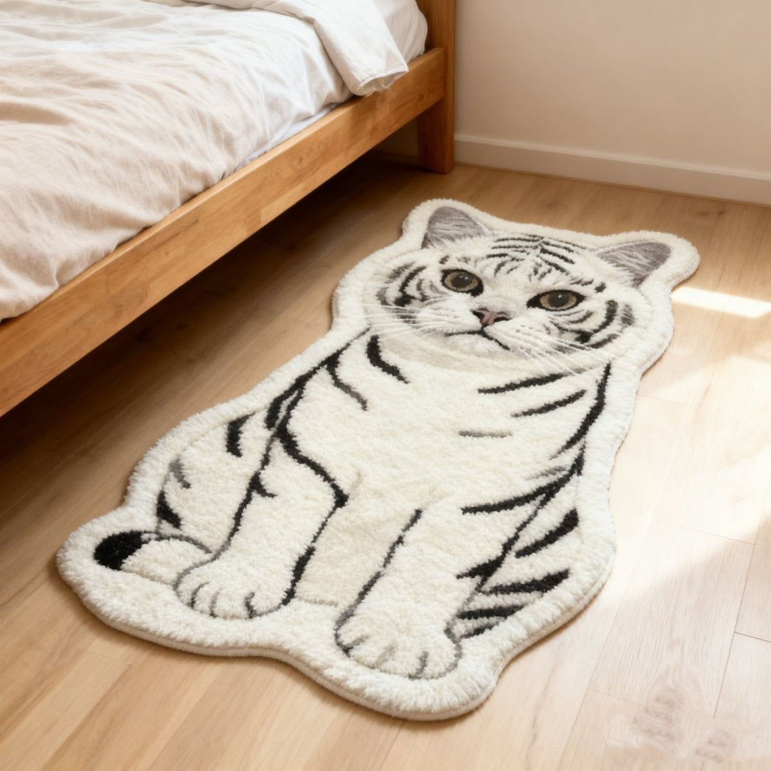 Cute Cat-Themed Plush Area Rug