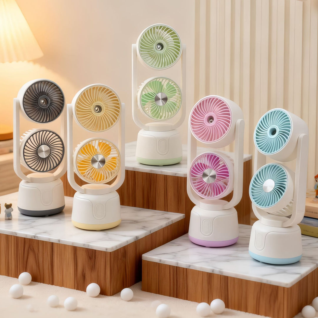 Women's Portable Dual Fan with Spray Function Kalsten