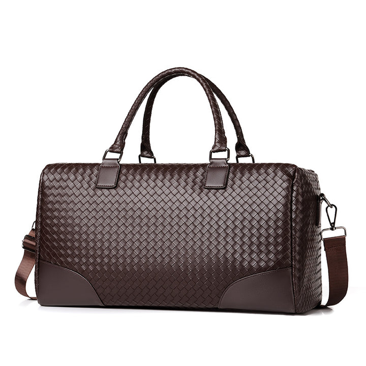 Premium Woven Leather Travel Duffel Bag kalsten