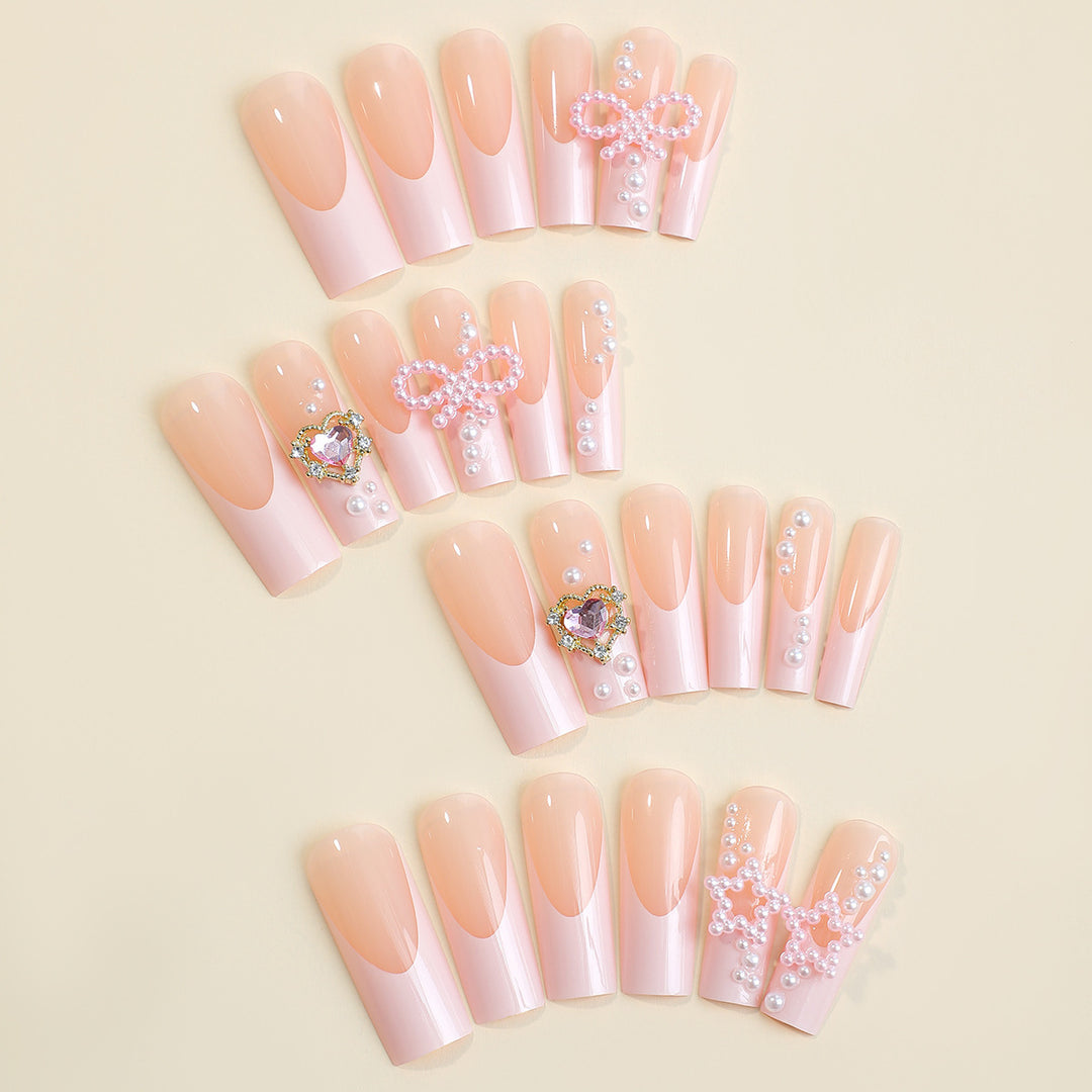 Luxury artificial nail set with glamorous embellishments Kalsten
