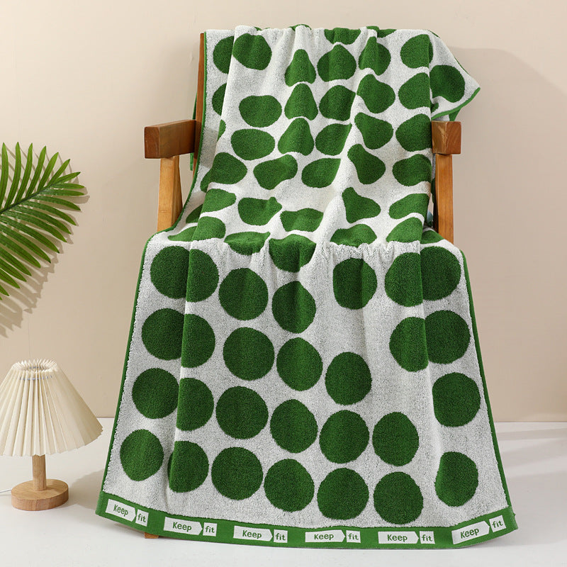 Cozy Terry Bath Towel with Stylish Polka Dot Design Kalsten