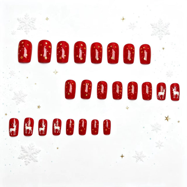 Creative artificial nails with festive reindeer design Kalsten