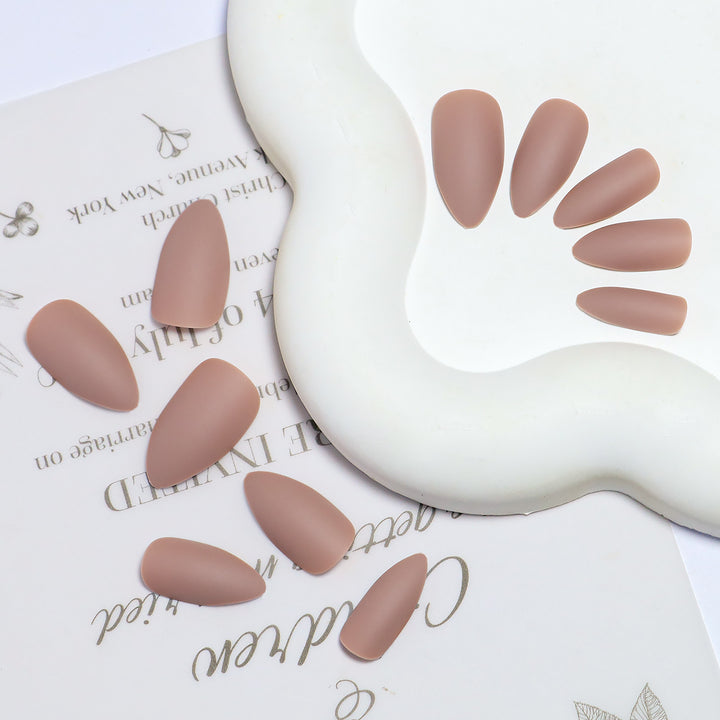 Matte Almond-Shaped Press-On Nail Tips Kalsten