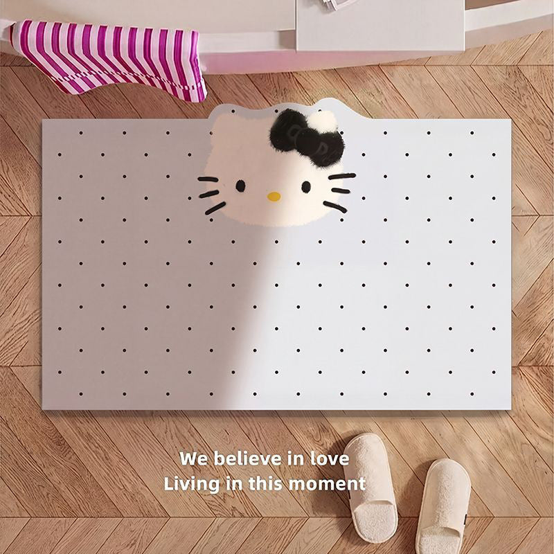 Cute Cartoon Cat-Themed Bath Rug