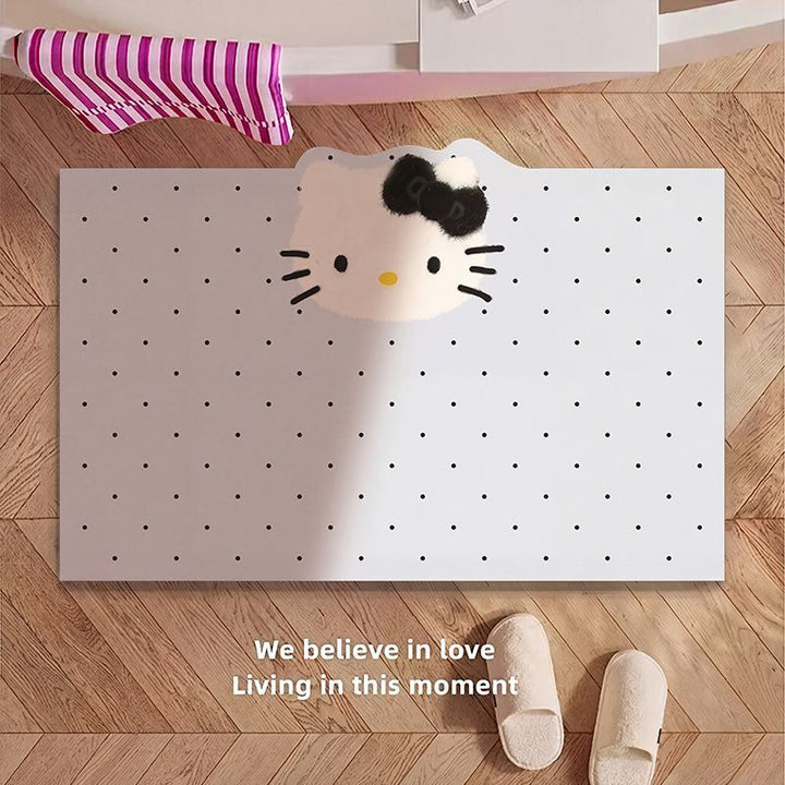 Cute Cartoon Cat-Themed Bath Rug