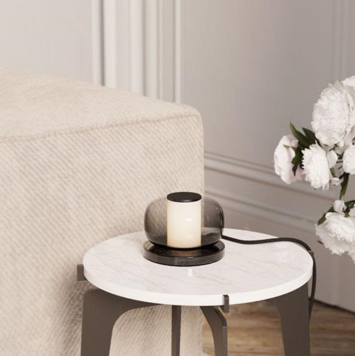 Modern Glass and Marble Table Lamp