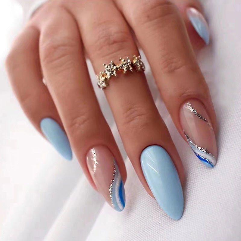 Glamorous Glittery Stiletto Press-On Nails Kalsten