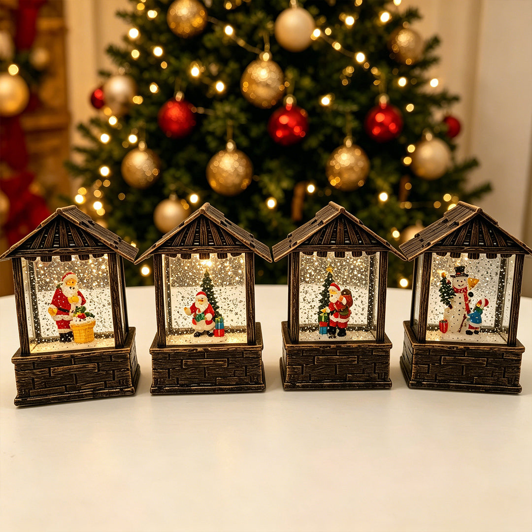 Christmas lantern with snow globe and LED lighting Kalsten