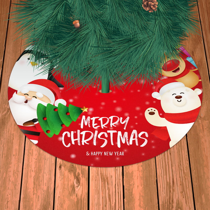 Festive Decorative Deer Print Tree Skirt
