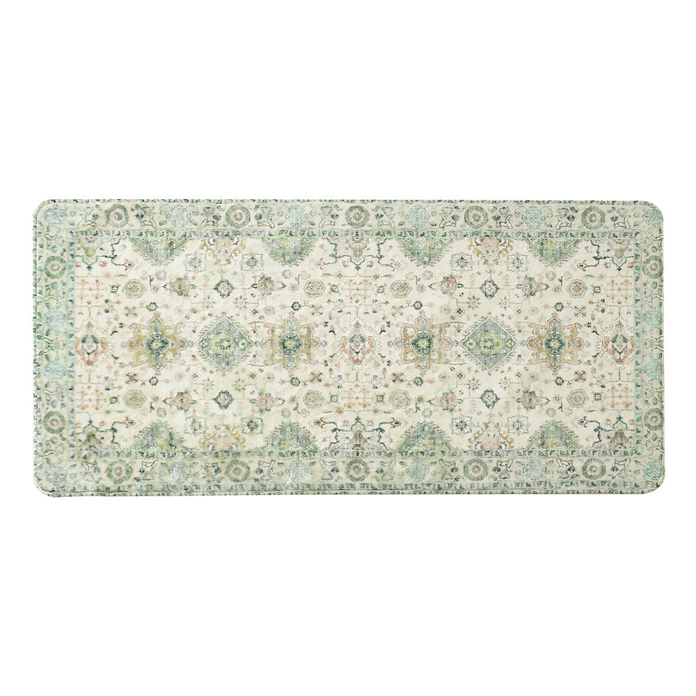 Vintage-inspired runner rug for hallway and kitchen with medallion pattern and non-slip backing Kalsten